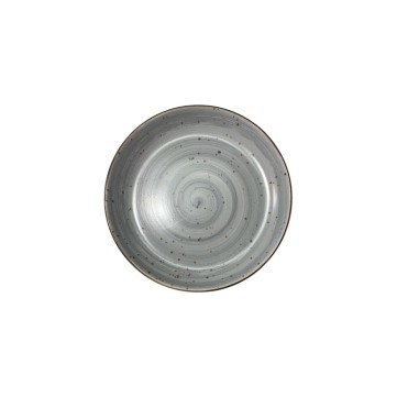 Plato trinche gris diseño espiral pecas con filo cafe 