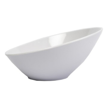 Bowl inclinado 21cm melamina blanca brillante
