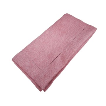 Servilleta rosa mauve lino vintage 50x50cm