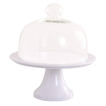 Pastelera 24cm  c/base y campana de vidrio 