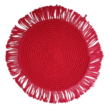 Mantel individual tejido rojo tulum