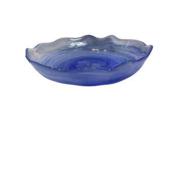 PLATO SOPERO AMORF ALABASTRO COBALTO 21*5CM 