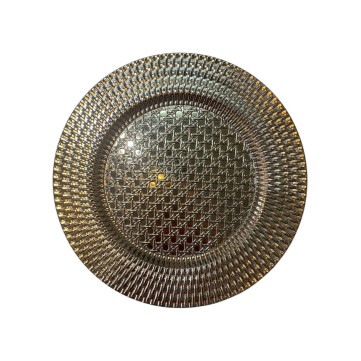 Bajo plato tejido dorado