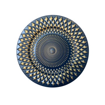 Bajo plato azul rombos 