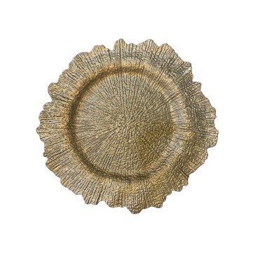 Bajo plato hoja dorada 