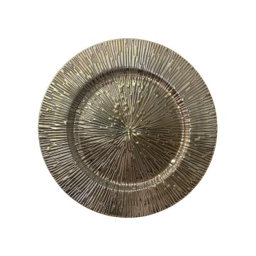 Bajo plato melamina texturizado uranus dorado 33cm 