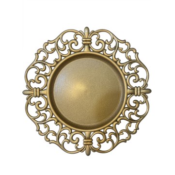 Bajo plato vintage dorado 