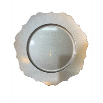 Bajo plato flor plata 