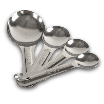 Cuchara medidora 4pzas ligeras acero inoxidable 