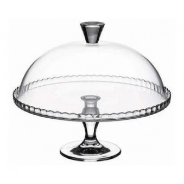Pastelera grande de vidrio c/pedestal pasabahce 