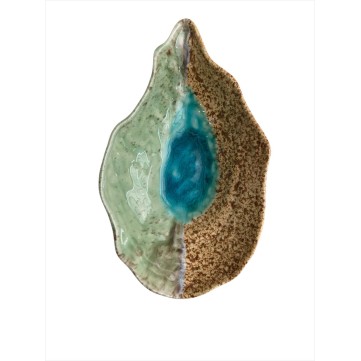 PLATO OSTRA PLAYA AZUL Y VERDE 381IMP