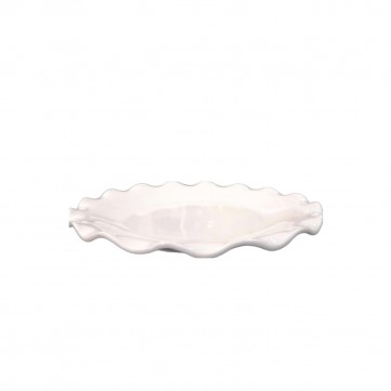 Plato blanco porcelana orilla ondulada 26 cm