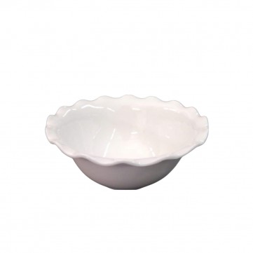 Bowl Blanco Porcelana Orilla Ondulada 14cm 