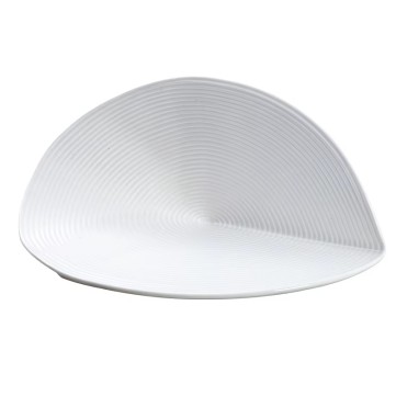  PLATO DE CERAMICA BLANCO LINEAS 30X17.5X13CM IMP
