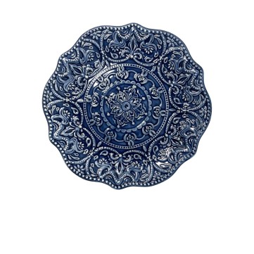 PLATO TRINCHE AZUL GRECAS 21.5CM IMP