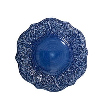 PLATO TRINCHE GRECAS AZUL 28CM IMP