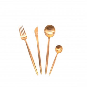 Set de cubiertos 4 piezas rose gold acero inoxidable importado