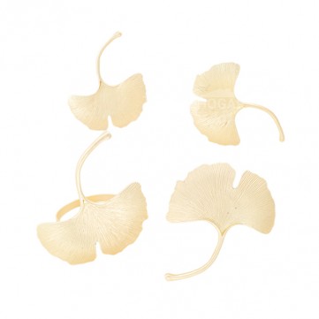 Set 4pzs aros de servilleta abanico dorado