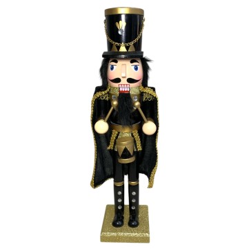 Soldado cascanueces negro con tambor 38cm