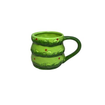 Taza de porcelana verde diseño arbol