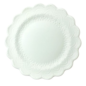 Plato 25.5cm Diseño Tejido y Orilla Ondulada 