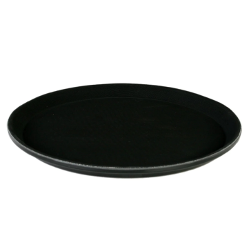 Charola Redonda Negra De Fibra De Vidrio 35.5cm Tavola 