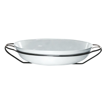 Fuente Ovalada sin asas c/base Cromada 47x28x9.5cm