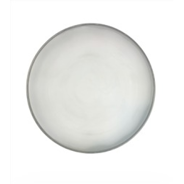 Bajo Plato De Cristal Texturizado Cloud Blanco Filo Plateado 