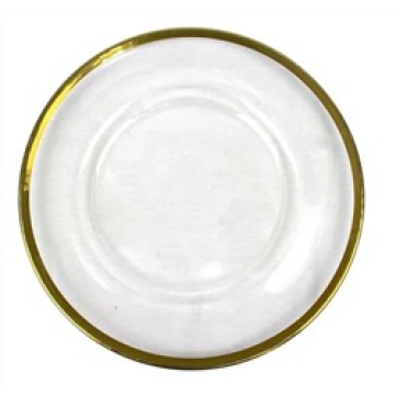 Bajo Plato Aria Cristalino Filo Oro Mod 2718