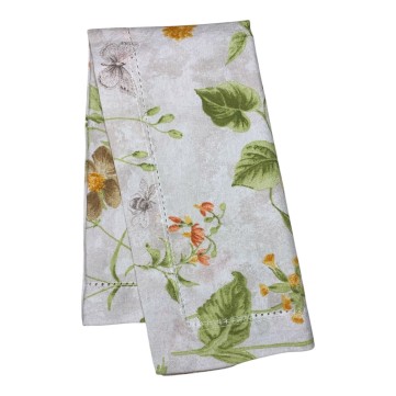Servilleta Flores Naranjas Lino Vintage 
