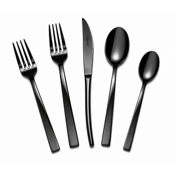 Set De Cubiertos 5pz Onix Negro 