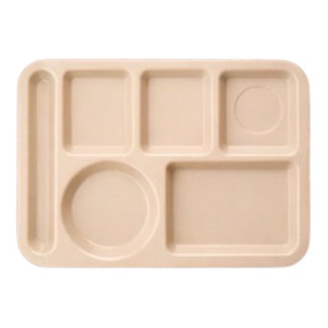 Charola De Melamina Beige De 6 Divisiones 33x25x2.5cm 