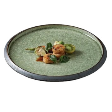 Plato Trinche Magma 26cm Negro Interior Verde Mod  vz70-02-028 