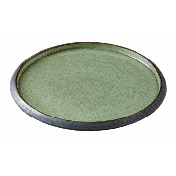 Plato Postre Magma 22cm Negro Interior Verde Mod vz-70-029