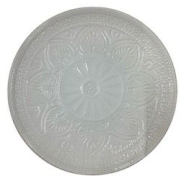 Plato Trinche 27.5cm Blanco Diseño Hojas 