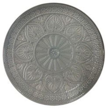 Plato Trinche Gris Diseño Hojas 27.5cm 