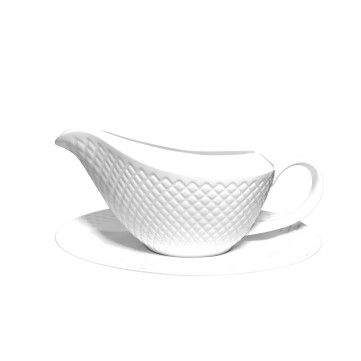 Salsera Aladino con Plato Aura Blanca 