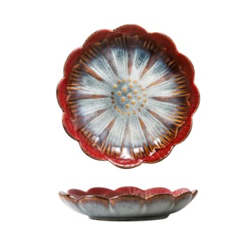 Plato Trinche 11.5cm Filo Ondas Rojo y Azul 