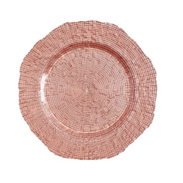 Bajo Plato 13" Flor Rosa