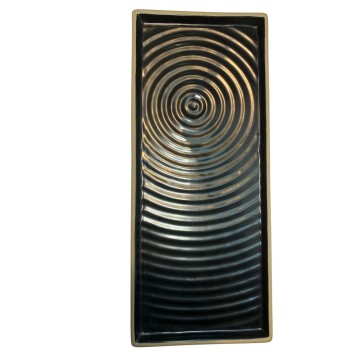 Plato Rectangular Ondas negro 31x31cm 