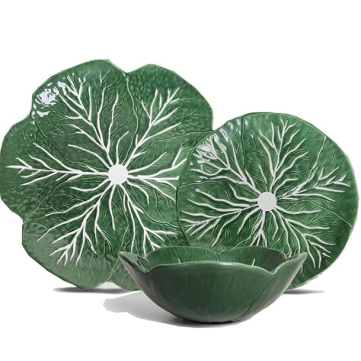 Vajilla 3 Piezas Hojas Verde 