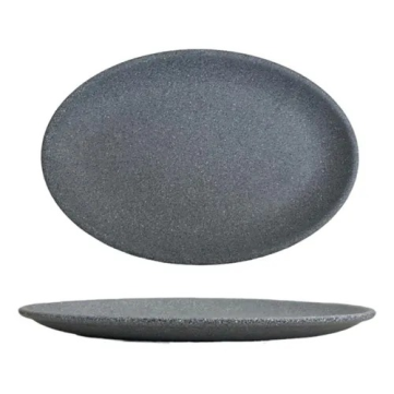 Plato Ovalado 35cm Melamina Gray Granite Plato Ovalado 35cm Melamina Gray Granite