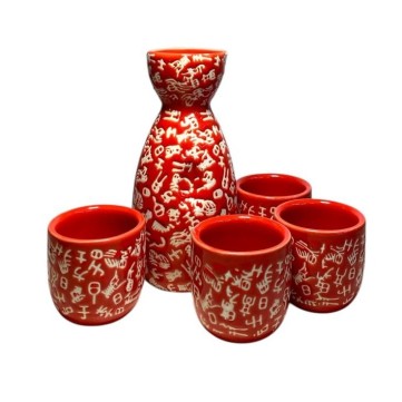 SET DE 5PZ SAKE ROJO 394IMP