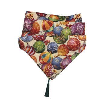 Camino Gobelino Esferas Colores 2mts x 47cm Navidad 