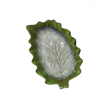 Plato 28cm diseño hoja azul y verde 
