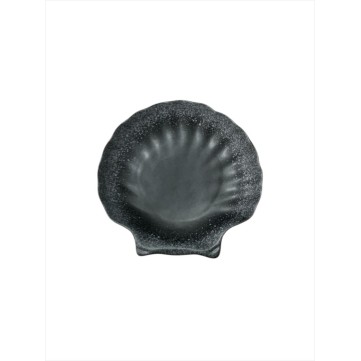 Plato para salsa negro diseño concha de mar 20x19cm 