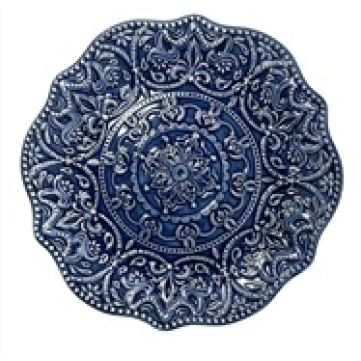 Plato Trinche Azul Grecas 21.5cm 
