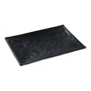 Plato rectangular 20cm melamina jet black 