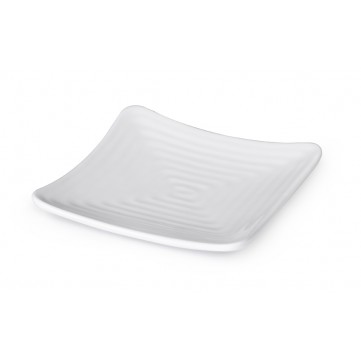 Plato square con relieve 19cm melamina blanca