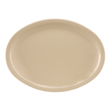 Plato ovalado 11.5" melamina beige 